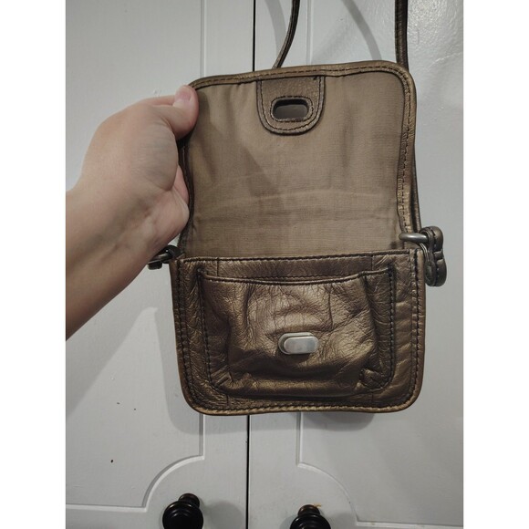 FOSSIL Leather Mini Small Crossbody Bag, Bronze Copper  Purse - Picture 7 of 8